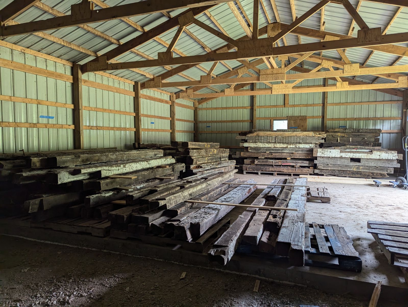 Warehouse of reclaimed timbers.